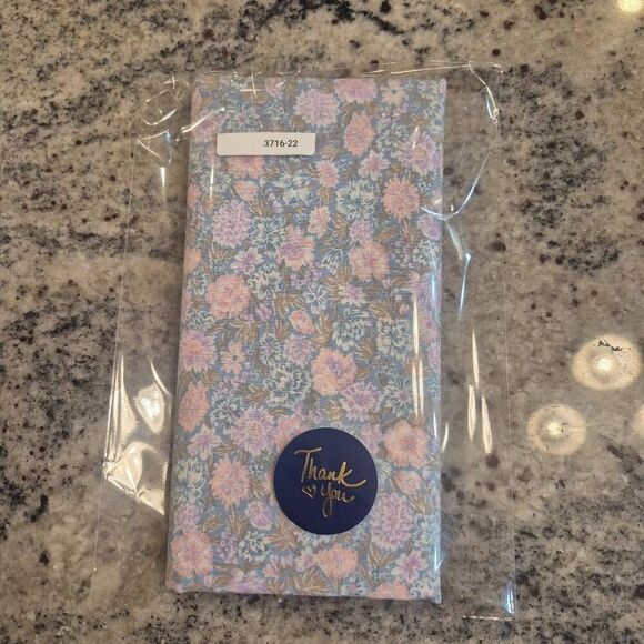 Fabric, Dusty Blue & Pink Pastel Floral Cotton 45" wide x 1/2 yd - Picture 3 of 4